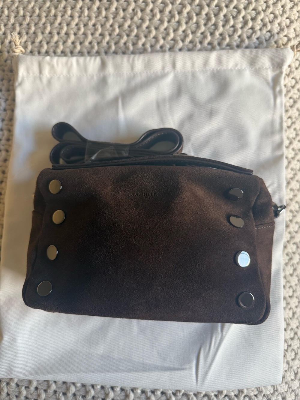 Hammitt Evan Expresso Suede Studded Crossbody Bag - Picture 3 of 6